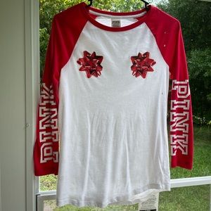 PINK by Victoria Secret Bow Holiday Shirt